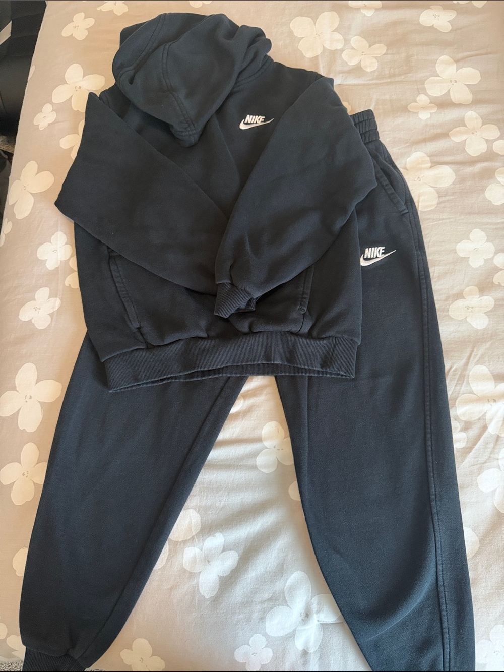 Nike Kids Black Hooded Sweatshirt and Jogger Set